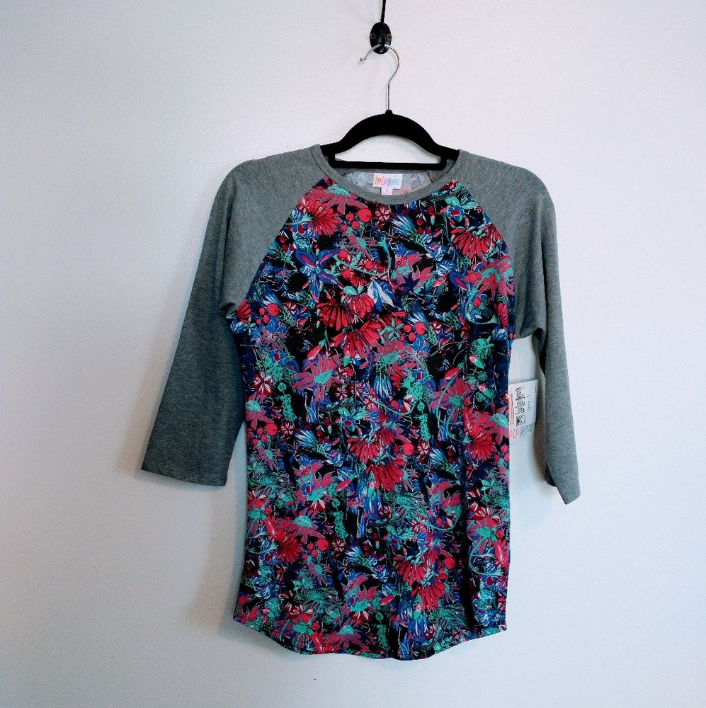 NWT lularoe floral color blocked top xs Randy